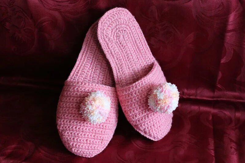 тапочки крючком на войлочной подошве описание