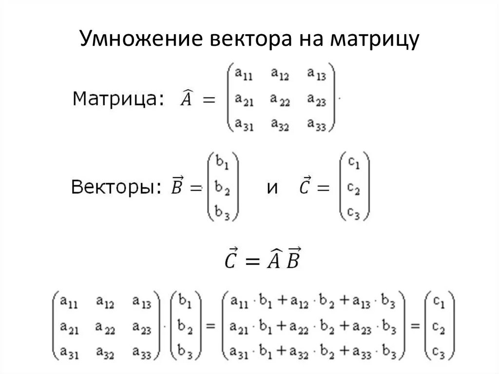 Формула умножения матриц 3х3. Умножение матрица на вектор-матрицу. Умножить матрицу на вектор. Умножение векторов через матрицу. Произведение строки матрицы