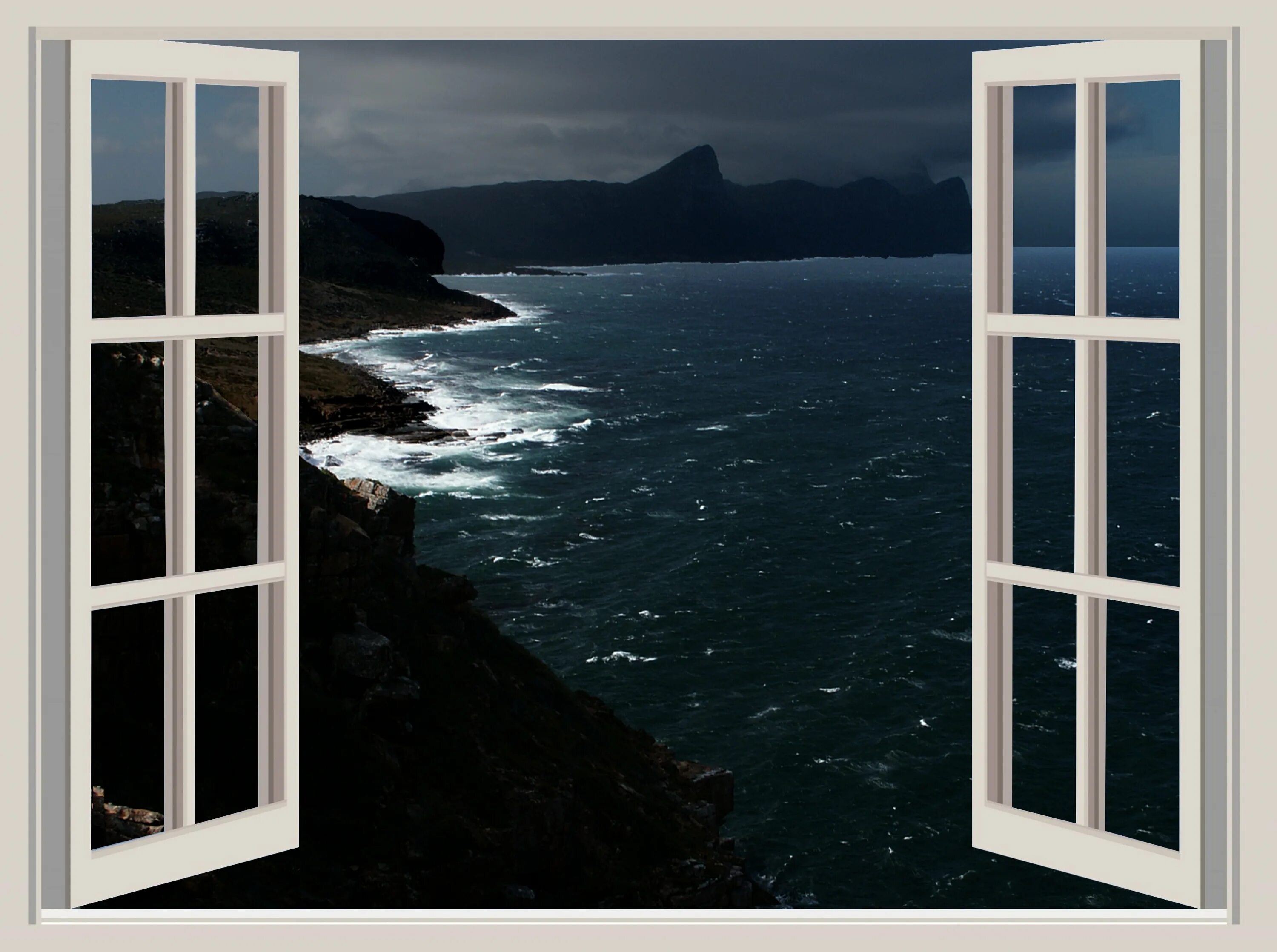 Открытое окно. Окно на море. Окно с видом на море. Вид из открытого окна.