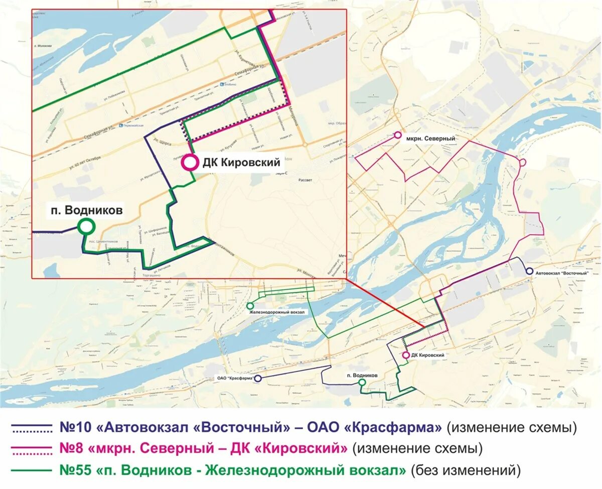 Маршруты транспортов в красноярске. Схема автобусных маршрутов Красноярска. Схема автобусных маршрутов 88 Красноярск. Изменение схемы движения. Изменения в схеме движения автобуса.