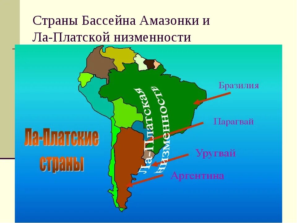 Бассейн амазонки ла Платская низменность страны. Ла-Платская низменность на карте. Ла-Платская низменность на карте Южной Америки. Лаплатская низменность Лаплатская низменность.