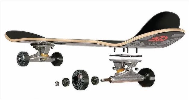 Название частей скейтборда. Скейтборд составляющие. Из чего состоит скейтборд. Скейтборд строение подвески. Как называются детали скейта.