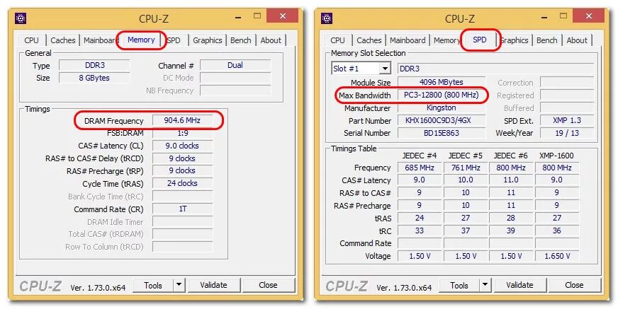 Cpu z частота памяти