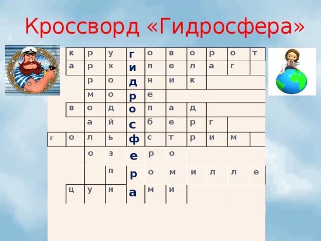 Составь слова география. Кроссворд гидросфера. Кроссворд на тему гидросфера. Кроссвордна тему годросфера. Кроссворд по теме гидросфера.