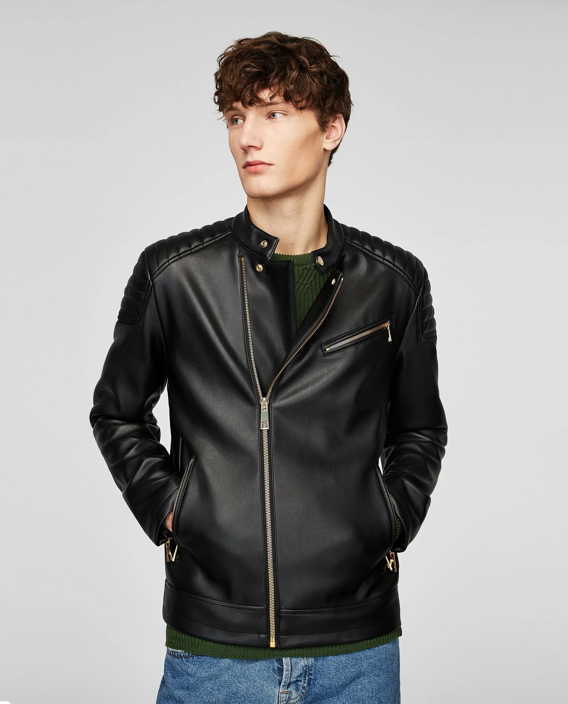 Купить zara мужские. Faux Leather Biker Jacket Zara man. Белая кожанка Zara мужская.