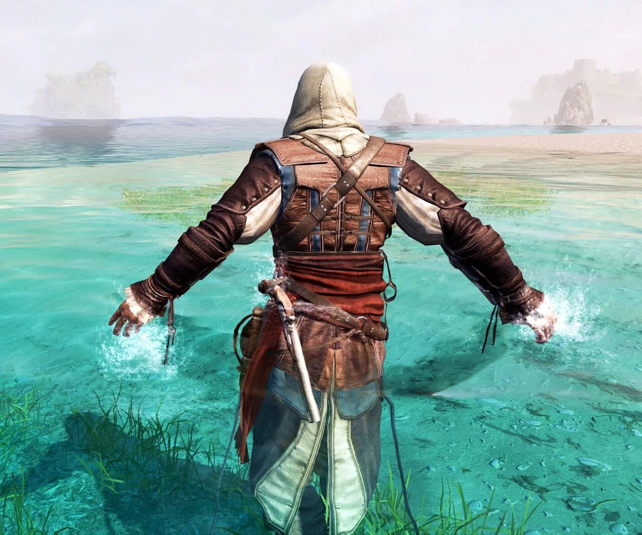 Ассасин крид человек. Assassin's Creed Black Flag вода. Ассасин Крид Black Flag арт.