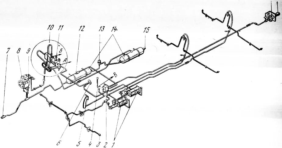 Тормозная автомобиля урал. Тормозная система Урал 4320 схема. Тормозная пневмосистема Урал 4320. Система тормозов Урал 5557. Воздушная тормозная система Урал 4320.