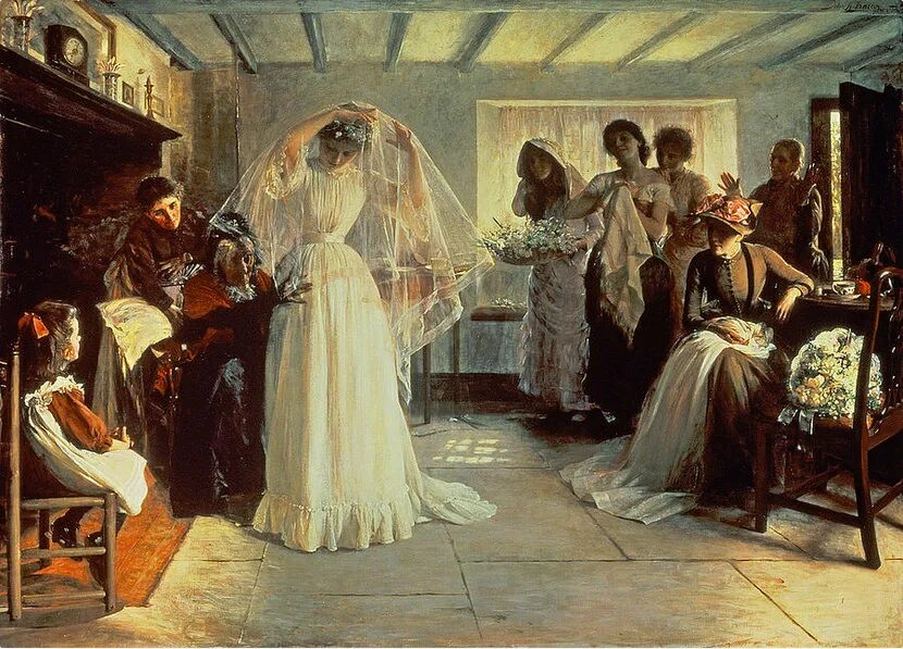 Мясоедов смотрины невесты картина. Первое замужество