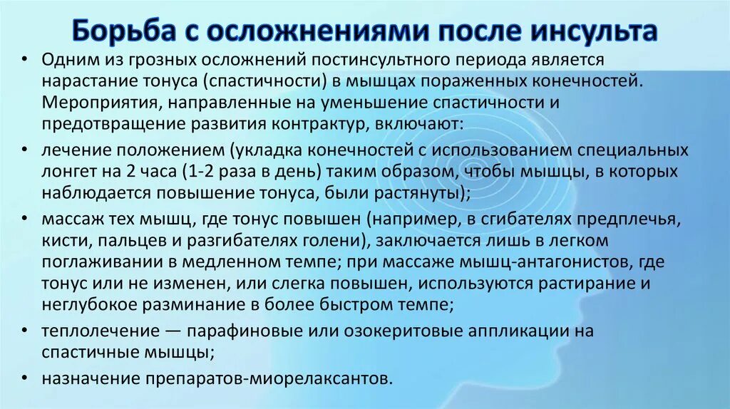 Препарат после инсульта мышцы. Жалобы пациента после инсульта. Осложнения при инсульте. Спастика при инсульте.