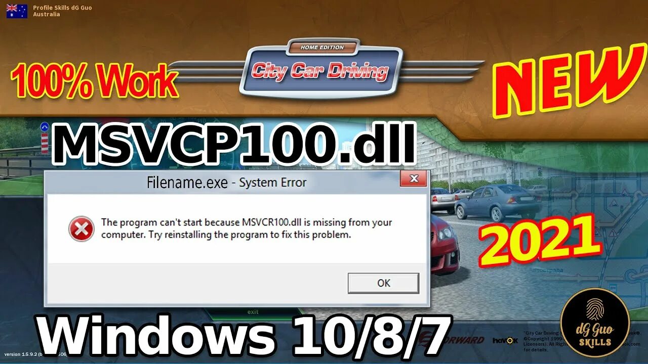 Msvcp110 city car driving. Msvcp100.dll. Msvcp110.dll City car Driving. Ошибка City car Driving nmesh2 could not open file.