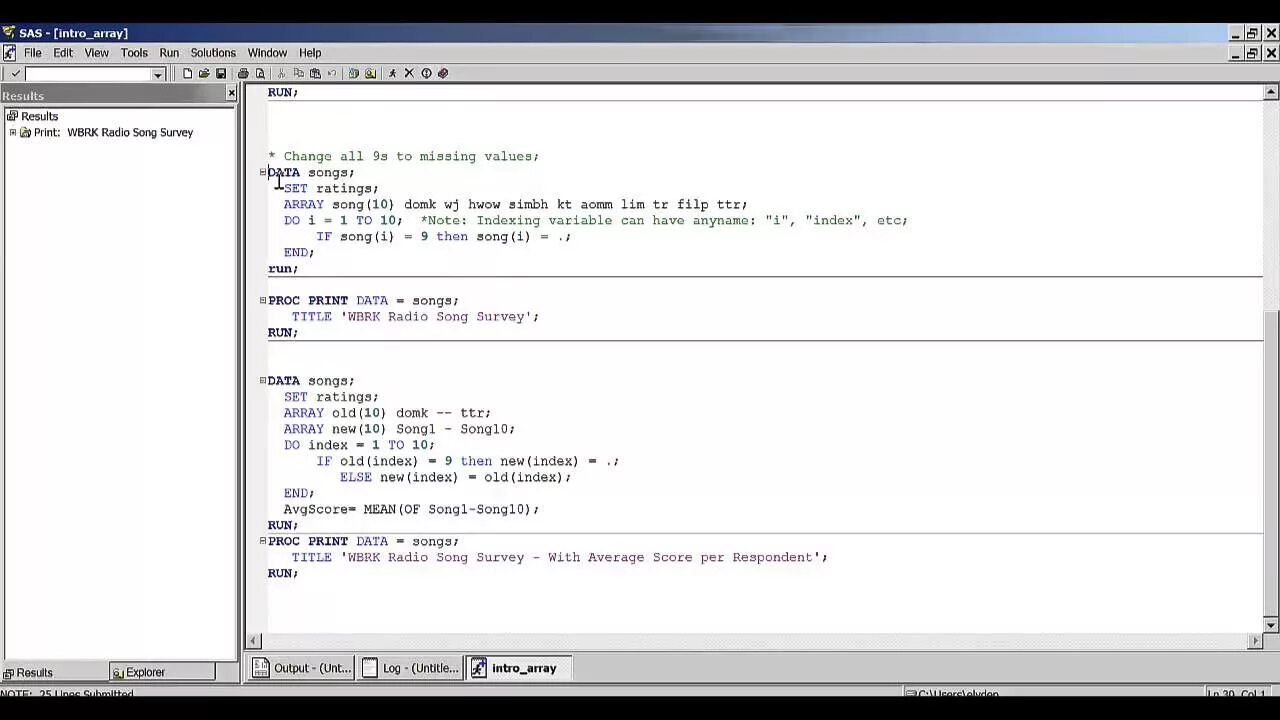 Sas array. Sas base. sas proc means. sas base programming. noprint sas.