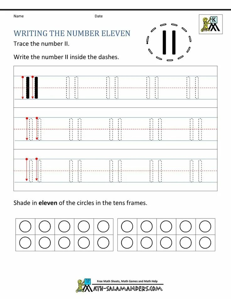 Write the number 11. Trace number 11. number 11 worksheet. numbers handwriting worksheet. trace numbers 11-20.