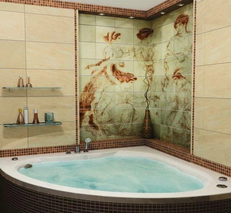 Керамическое панно для ванны. Керамическая плитка панно для ванной. Панно для ванной комнаты. Плитка релакс дель маре уралкерамика. Плиточное панно для ванной.