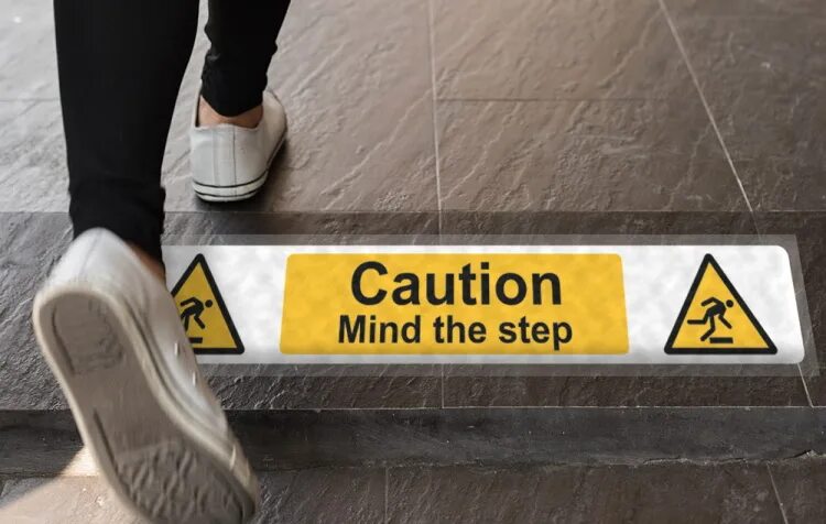 Step on it got. Mind the step. mind the steps. mind your step. step it sticker.