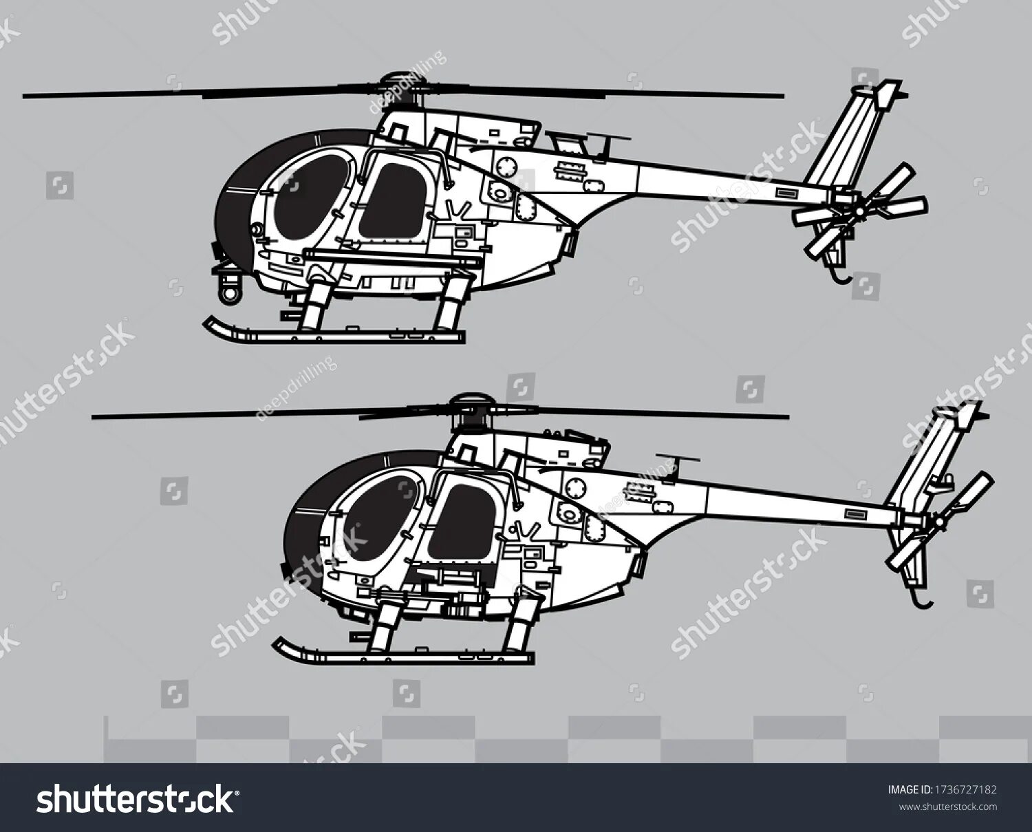 3D model of MD Helicopters MH-6 Little Bird Helicopter, 3d model, Model aircraft
