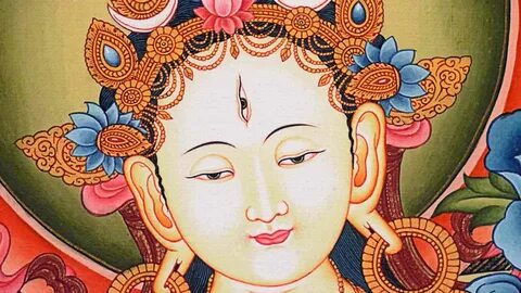 Thangka White Tara " Art Print " Retterin Buddha Picture Buddhism T17. 