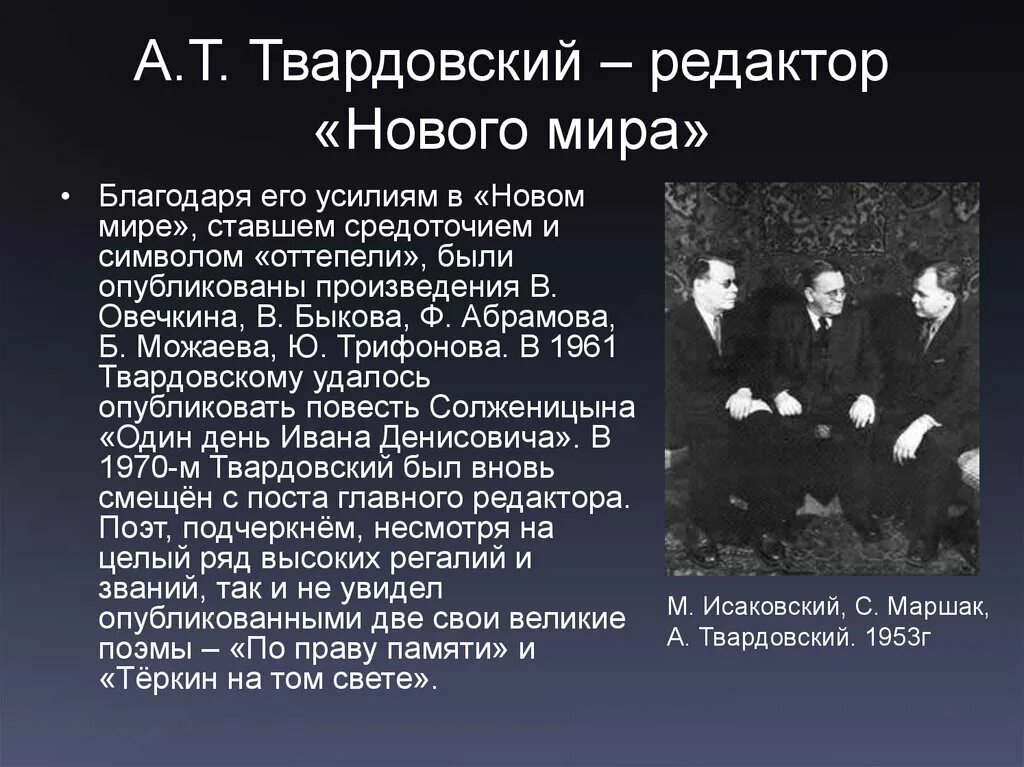 Биография твардовского 7 класс литература. Журнал новый мир Твардовского. Твардовский биография.