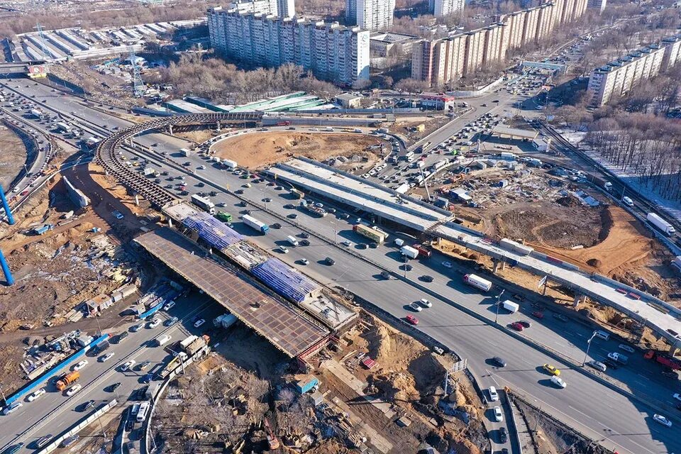 Закрытие съездов на мкад. Эстакады на мкад осташковское шоссе. съезд с мкад на осташковское шоссе. развязка мкад осташковское шоссе. развязка верхние поля капотня.