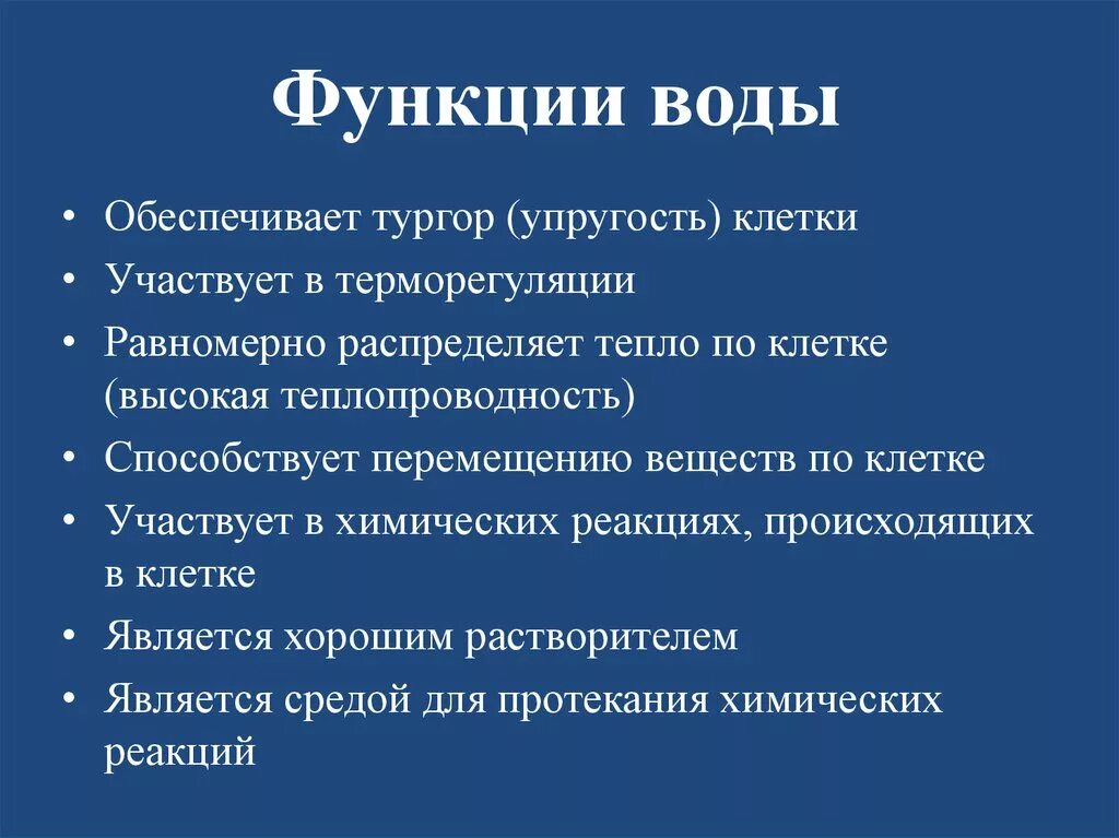 Вторая функция воды