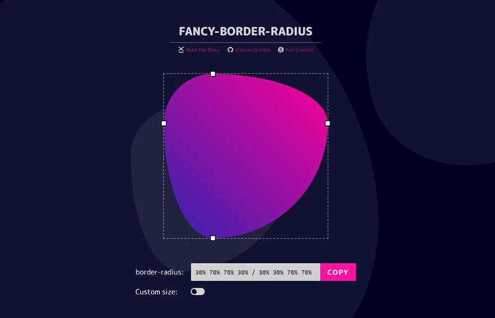Border radius 12px. Border radius 12px
