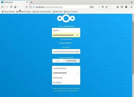 Настройка nextcloud