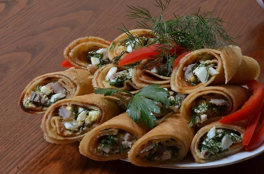 блины с селедкой