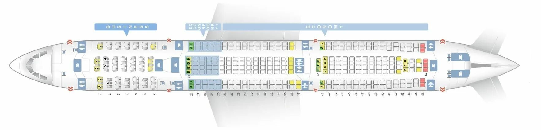 Посадочные места boeing 777 300er