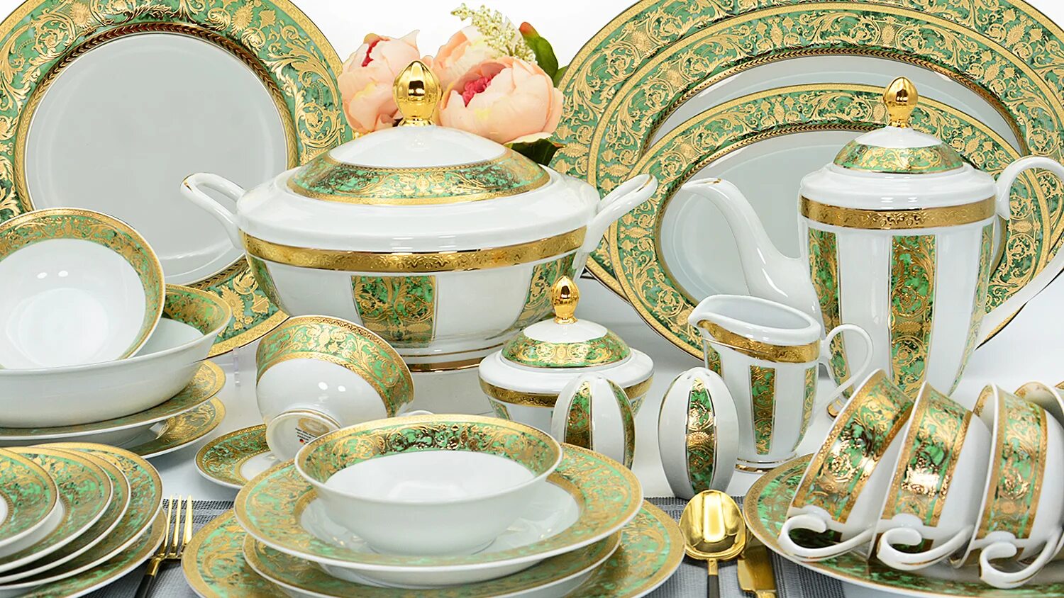 Золотистая посуда. Сервиз Германия Karosa Elegance in Tableware. Золотая посуда. "Karosa Classic посуда Япония".