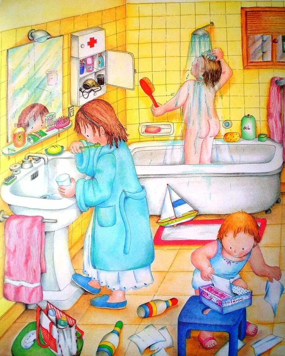Картинки ванной для детей. Сюжетные картины. Сюжетные картины для дошкольников. Сюжетная картина в комнате. Сюжетная картина семья для детского сада.