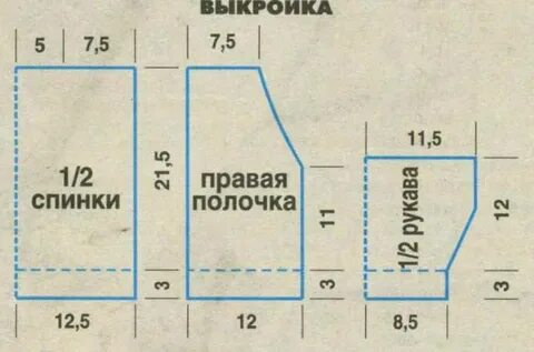 Размеры вязаной кофты