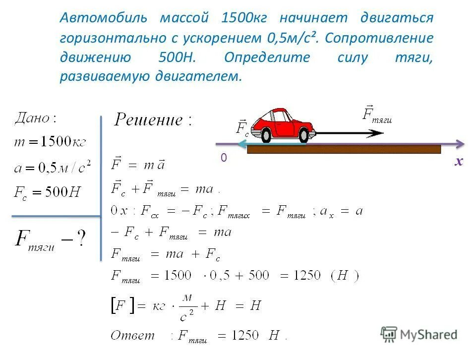 Автомобиль движется 10 м с