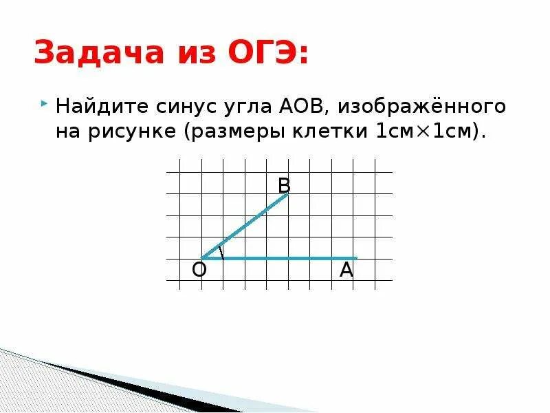 Найти тангенс угла по рисунку огэ. Как найти синус угла. Найдите синус угла. Найдите синус угла АОВ. Синус угла АОВ изображенного на рисунке.