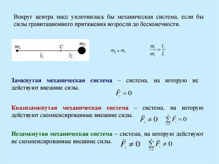 Центр масс замкнутой системы