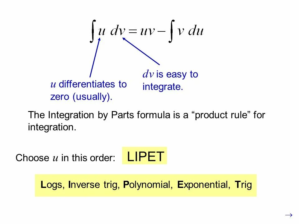 Product rule. Integration by Parts Formula. Liate. Integration by Parts calculator. By Parts Formula.