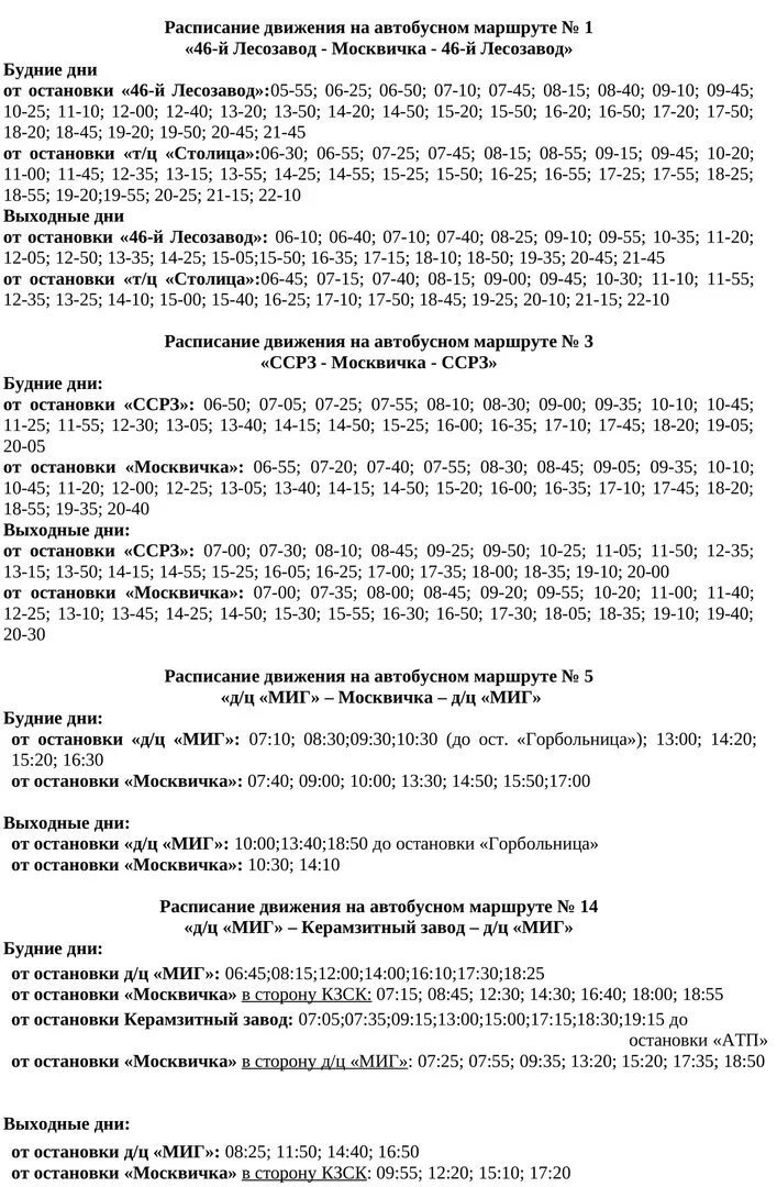 Расписание автобусов котлас номер