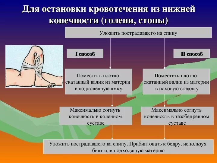 Артериальное кровотечение голени. Артериальная кроветечение голени. Остановка кровотечения на голени. Первая помощь при кровотечении голени. Как остановить кровотечение конечностей