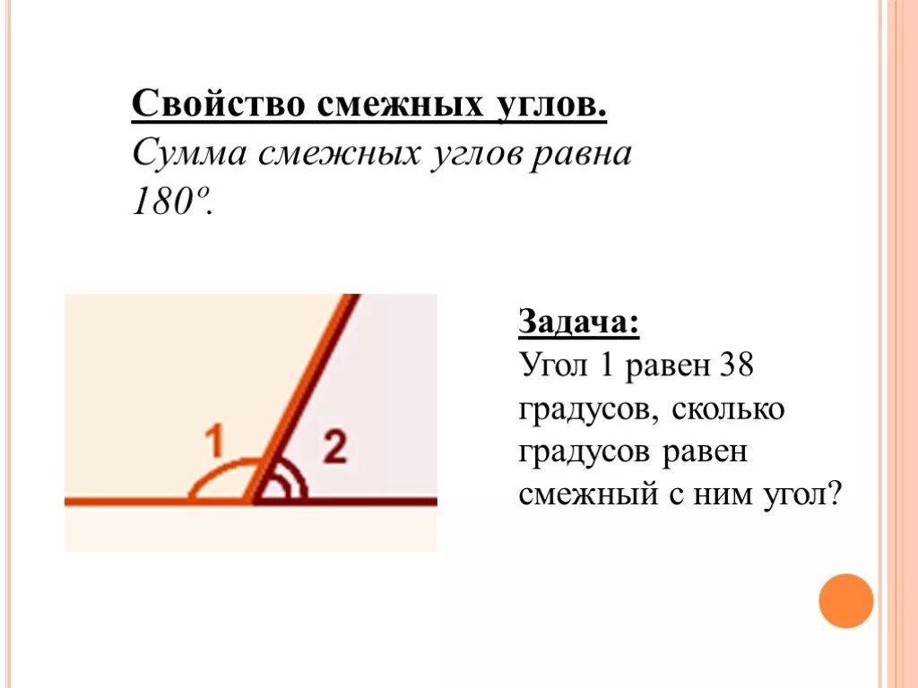 Смежные углы сколько градусов