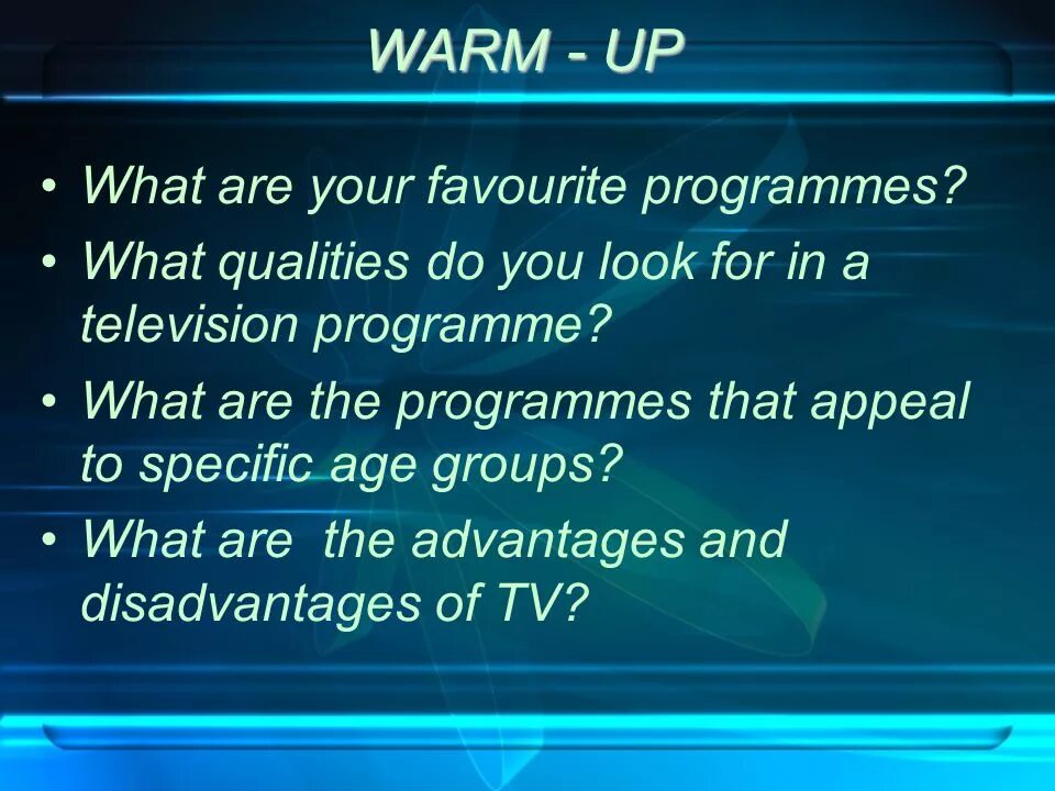 My favourite tv programme. My favourite tv programme