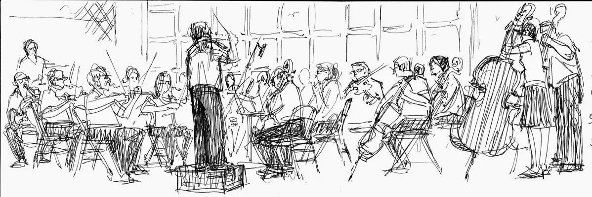 Симфоническая зарисовка. Музыкант иллюстрация. Зарисовка оркестра. Оркестровые зарисовки. Оркестр рисунок.