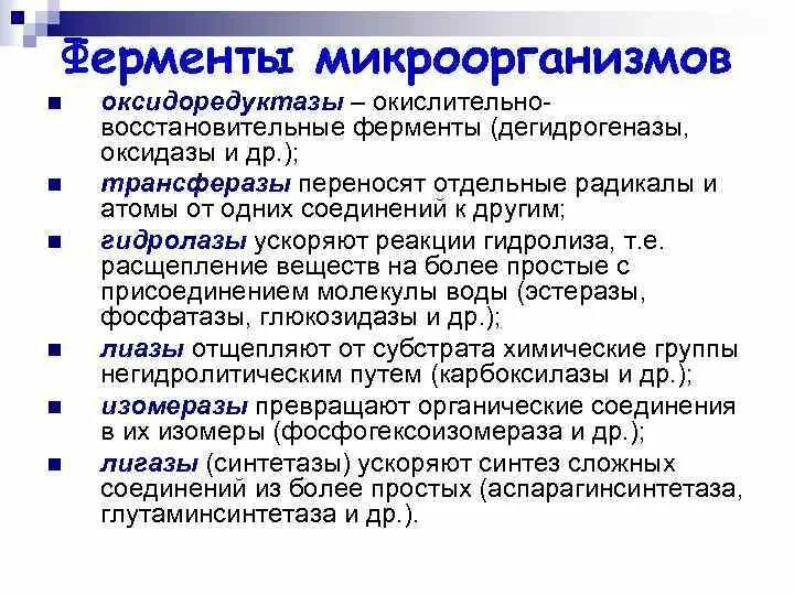 Изучение ферментативной активности. Классификация ферментов бактерий микробиология. 6 Классов ферментов микробиология. Ферменты микроорганизмов микробиология. Ферменты микроорганизмов микробиология кратко.