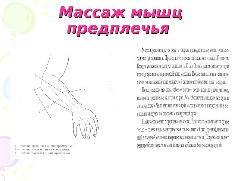 Массаж предплечья