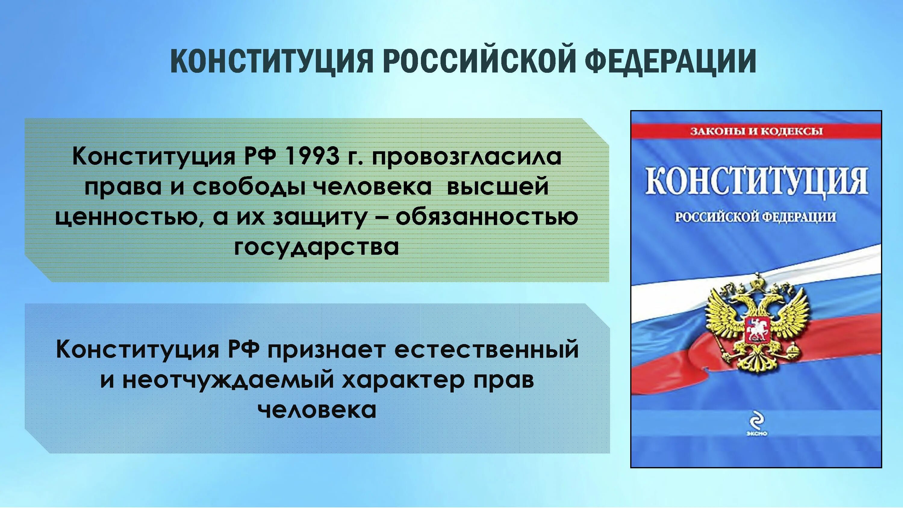 Конституция рф 4 класс. Урок о праве человека.