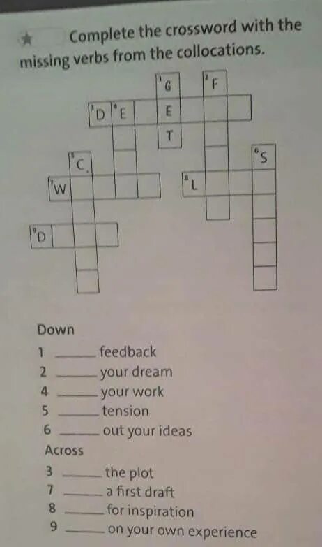 Complete the crossword down