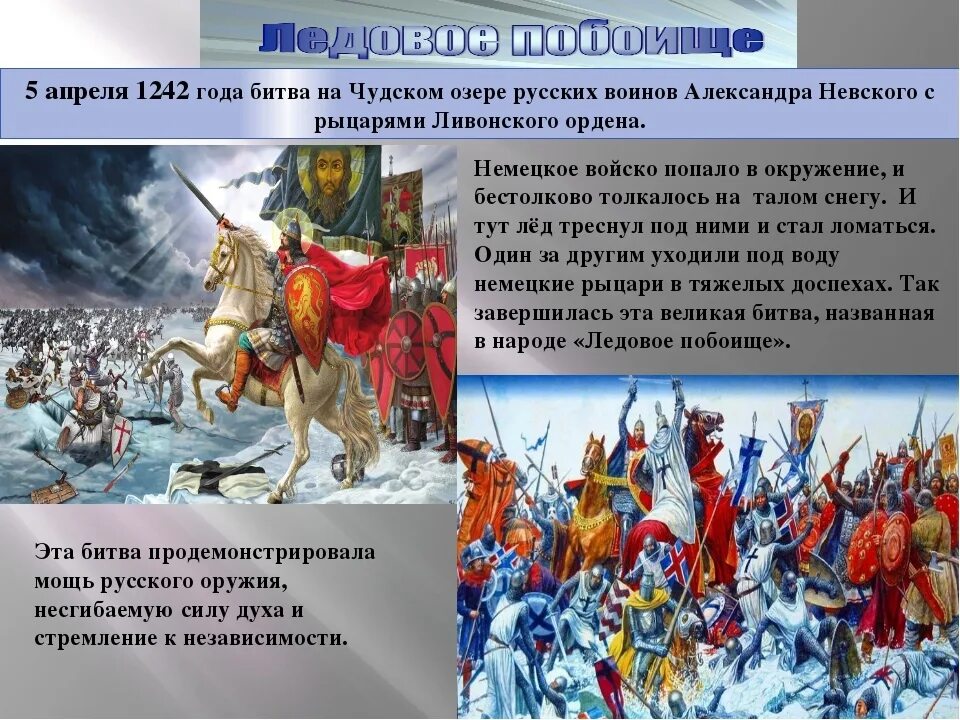 5 апреля какие события. Битва на Чудском озере - Ледовое побоище - 1242.
