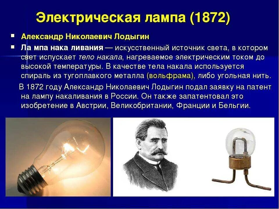 Первые в мире лампочки
