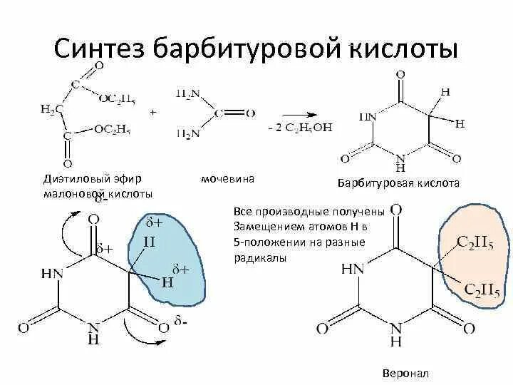 Синтез адрес. Схема синтеза барбитуровой кислоты. Барбитуровая кислота электронные эффекты. Синтез барбитуровой кислоты. Синтез барбитуровой кислоты из мочевины.