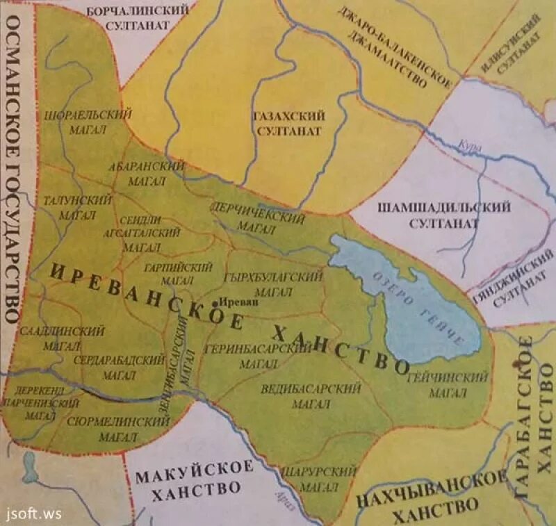 Азербайджанские ханства карта. Иреванское ханство. Карта Иреванского ханства. Гянджинское ханство на карте.