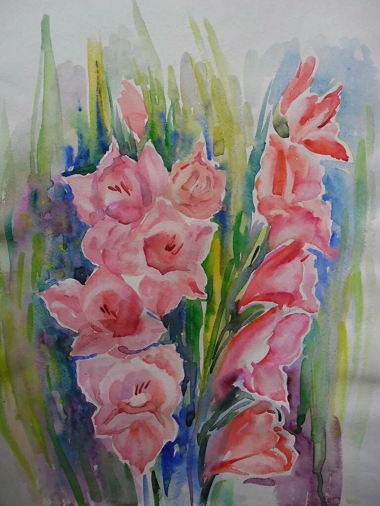 гладиолусы акрилом. гладиолус контур. пошаговое рисование гладиолусов для детей. гладиолус цветными карандашами. гладиолус рисунок карандашом.
