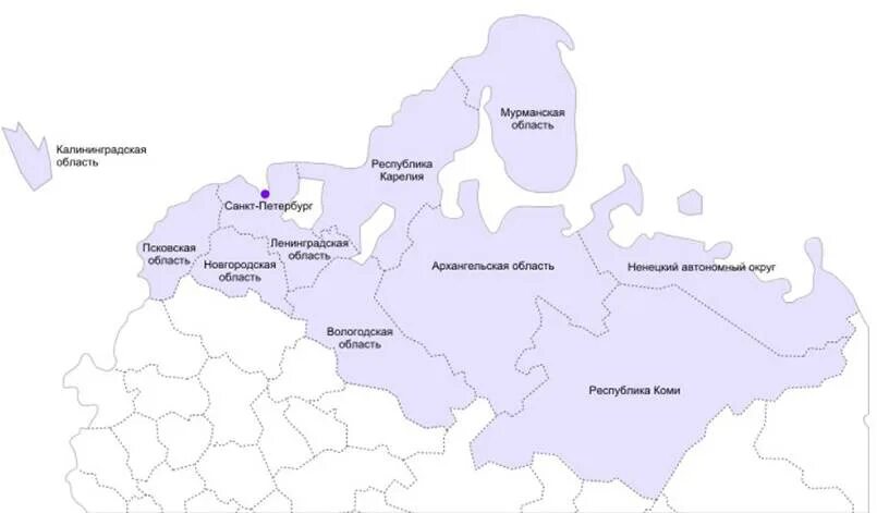 Город федерального значения северо западного. Северо-западный федеральный округ на карте. северо-западный федеральный округ контурная карта. карта северо-запада федерального округа россии. субъекты рф карта северо-западный федеральный округ.