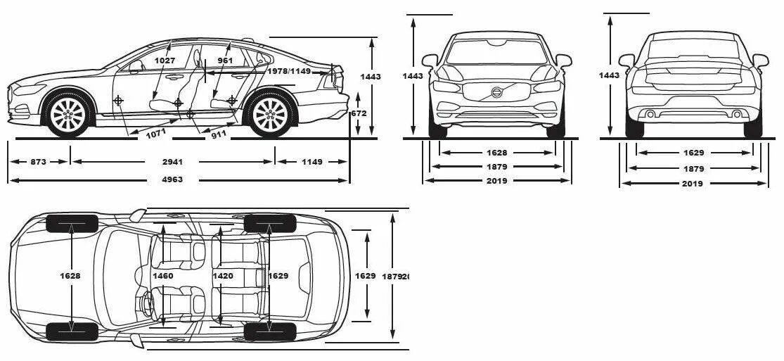 Volvo s60 размеры. Габариты Вольво s90. Volvo s90 длина кузова. Volvo cx90 габариты. Габариты Вольво s80 ll.